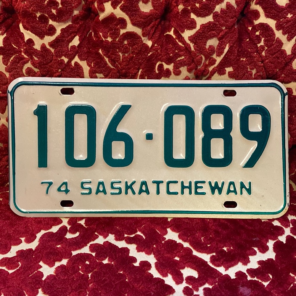 1974 Retro Rustic Saskatchewan License Plate